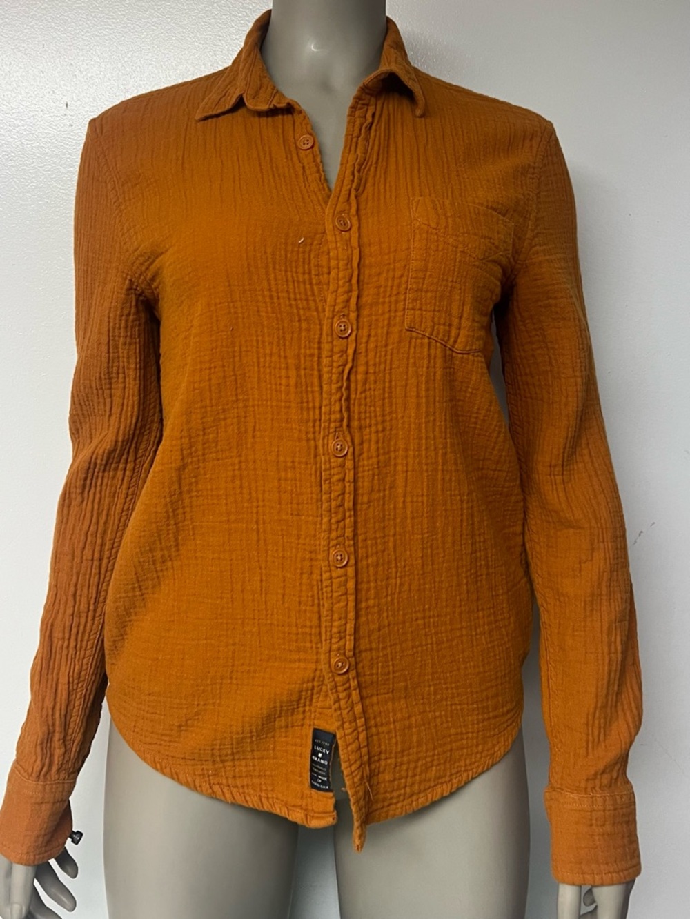 Lucky Brand Women's Button-Up Shirt Burnt Orange